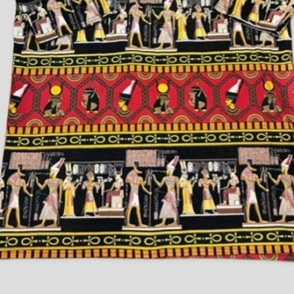 Luxe Noir By Lucerne Labidou Vintage Egyptian Gods Kaftan Size 1X - Picture 4 of 7